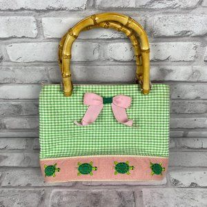 Croft & Barrow Turtle Purse Bamboo Handles Bow